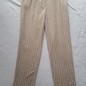 Mango Women's Tan Plaid Pants